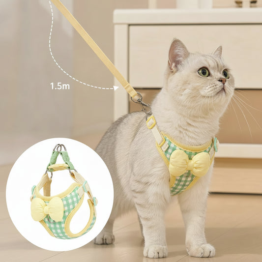 Conky Gingham Bow Pet Harness