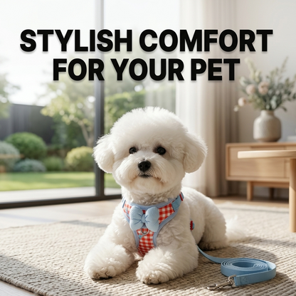 Conky Gingham Bow Pet Harness